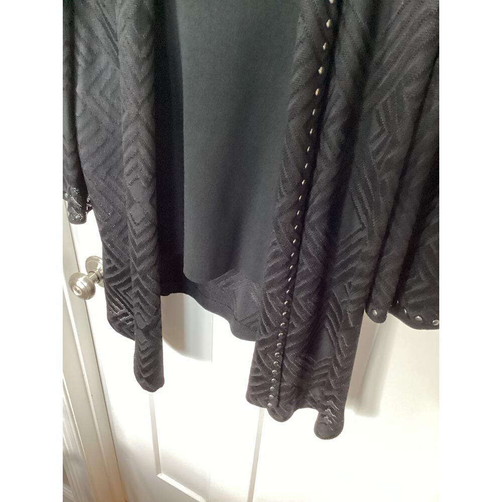 Ming Wang 2 piece set black black open studded knit cardigan women's size medium - Picture 3 of 10
